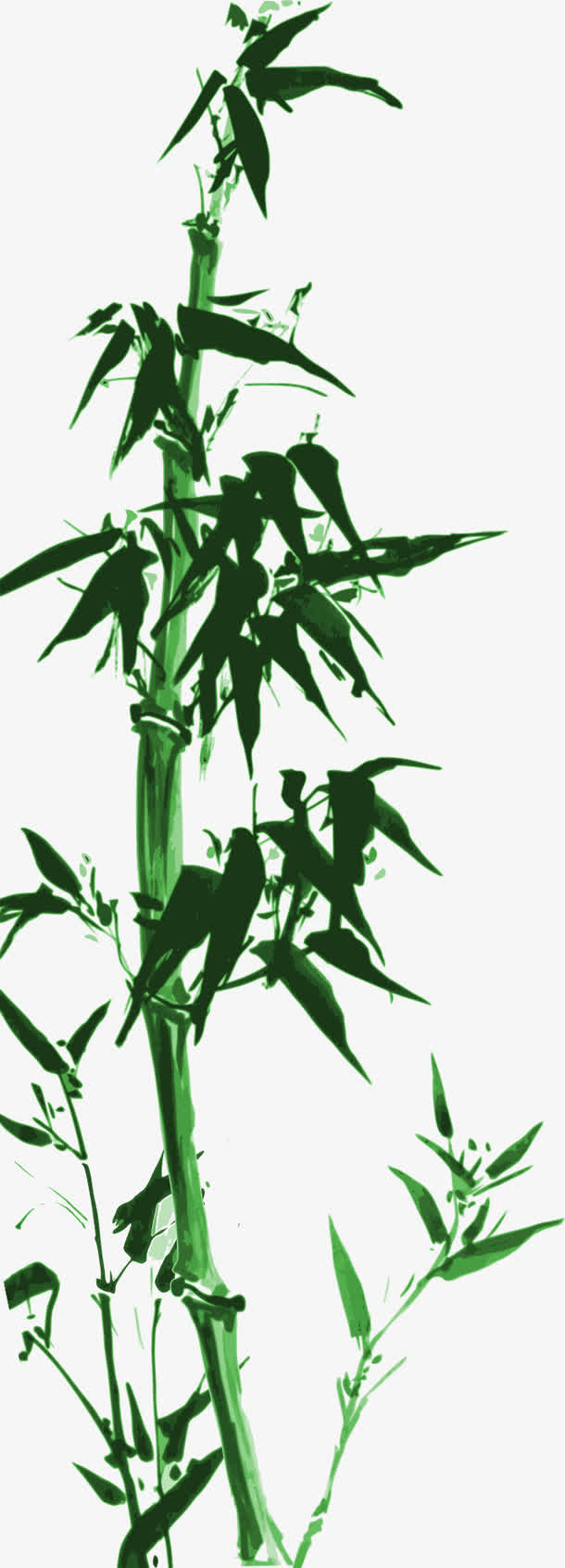 水墨竹子png矢量元素