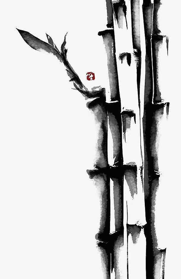 手绘中国画竹子