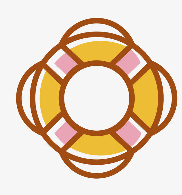 矢量卡通游泳圈救生圈