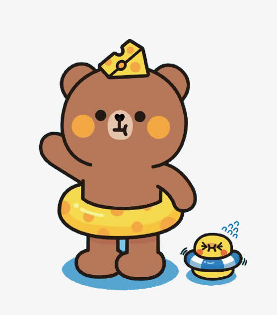 带游泳圈的小熊