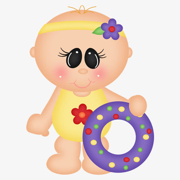 宝宝游泳小孩游泳卡通手绘