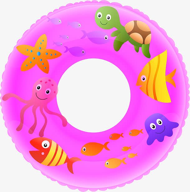 紫色卡通游泳圈