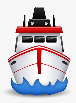 卡通大船的正面图