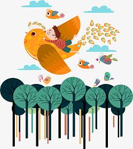 飞越森林的的大鸟