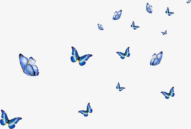 蓝色蝴蝶装饰图案
