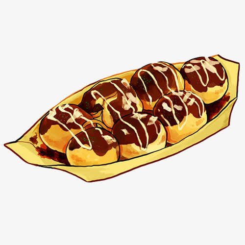 章鱼丸子手绘画素材图片