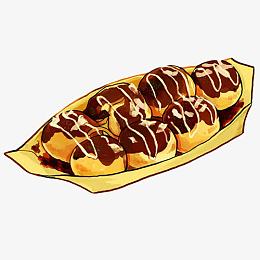 章鱼丸子手绘画素材图片