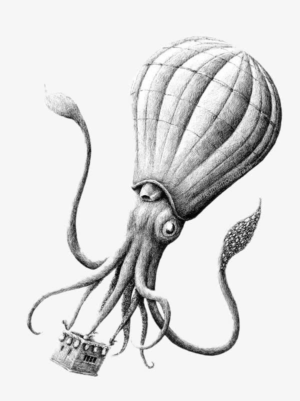 关键词 : 卡通手绘,黑白风格,章鱼,创意设计,热气球[声明] 觅元素所有
