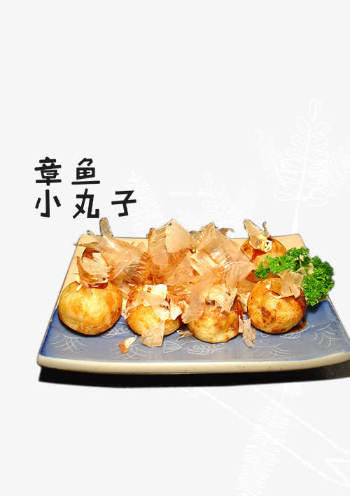 风味小吃章鱼小丸子单页设计