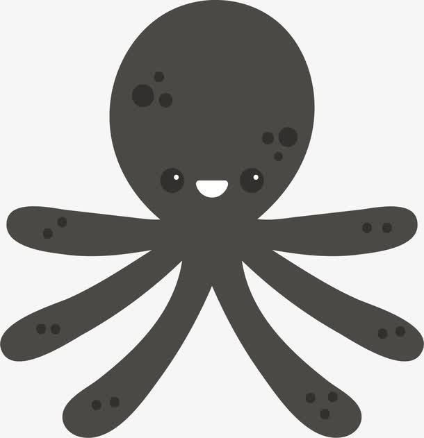 可爱灰色八爪鱼