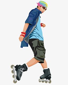 轮滑的少年