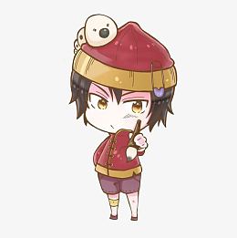 写毛笔字的小男孩