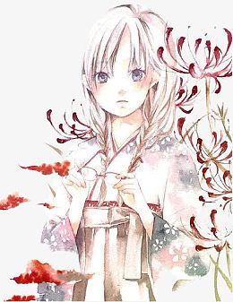 水彩少年插画