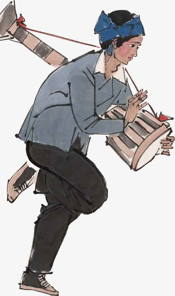 傣族少年鼓舞元素免费下载