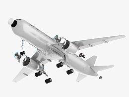 白色降落的飞机