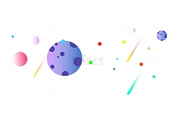星球和几何形状漂浮