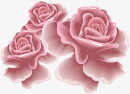 矢量手绘粉色花朵