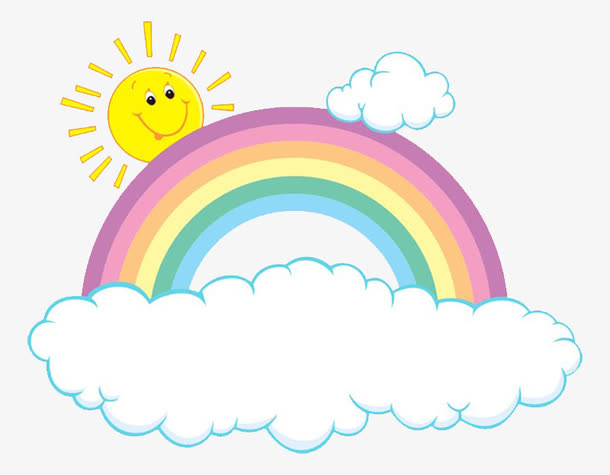 卡通晴天彩虹