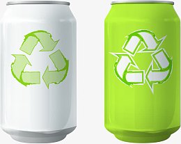 矢量手绘可回收易拉罐