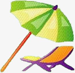 插画颜色太阳伞座椅