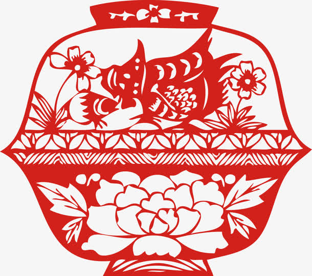 吉祥富贵碗剪纸窗花春节元旦