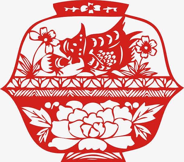 吉祥富贵碗剪纸窗花春节元旦