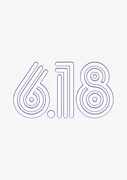 蓝色简约618艺术字