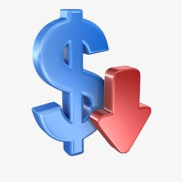 美元符号和向下箭头