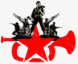 建军节免抠战士号角装饰素材