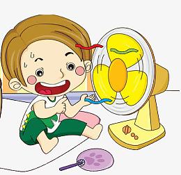 小孩吹风扇