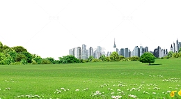 城市建筑草地免抠素材