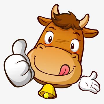 卡通牛点赞素材