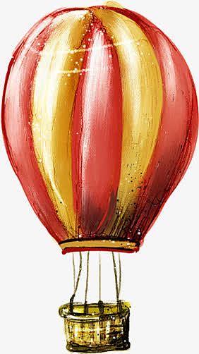 夏日插画海报热气球