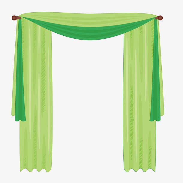 矢量垂帘绿色装饰窗帘