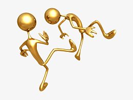 嬉笑打闹的小金人