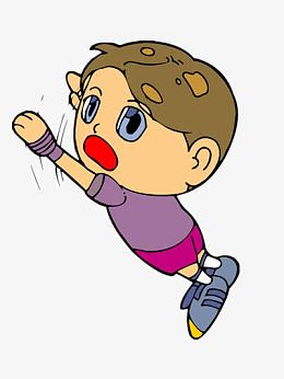 奋力跳跃的小男孩图片素材