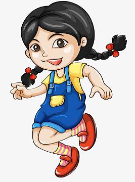 卡通跳跃女孩