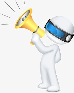卡通小白人喇叭喊话