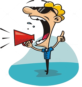 拿喇叭的大喊人招聘宣传广告素材png卡通拿着喇叭开心大喊的小男孩素