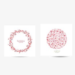 矢量粉色邀请函