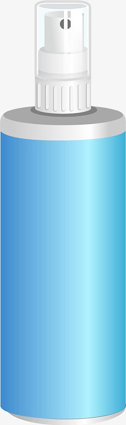 矢量液体喷头蓝色外包装
