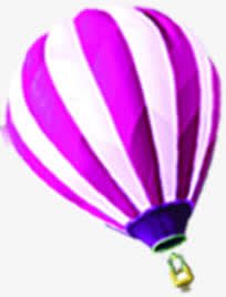 夏日海报紫白条纹热气球