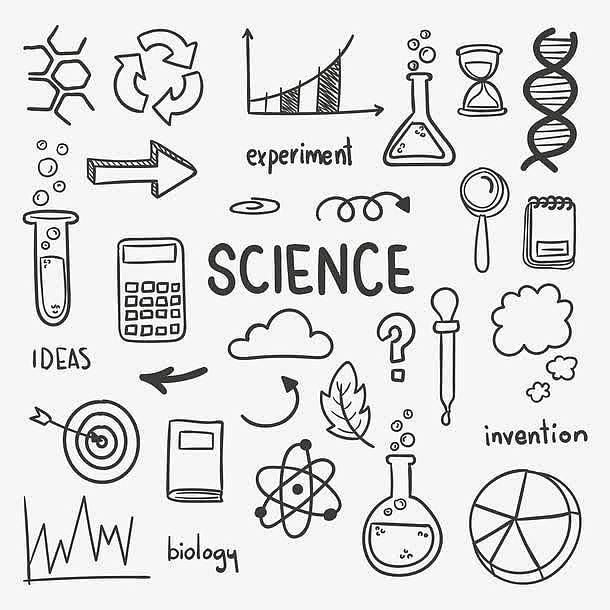 手绘科学理科元素矢量