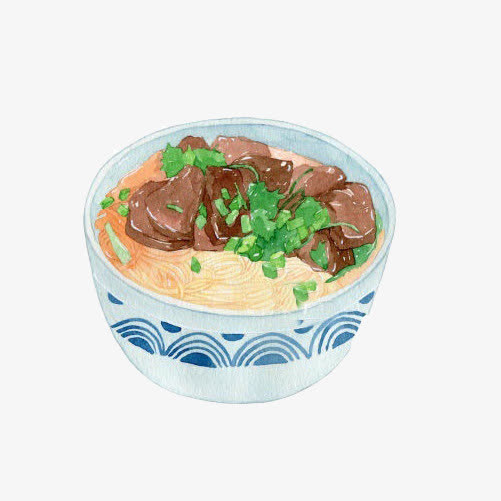 牛肉面手绘画素材图片