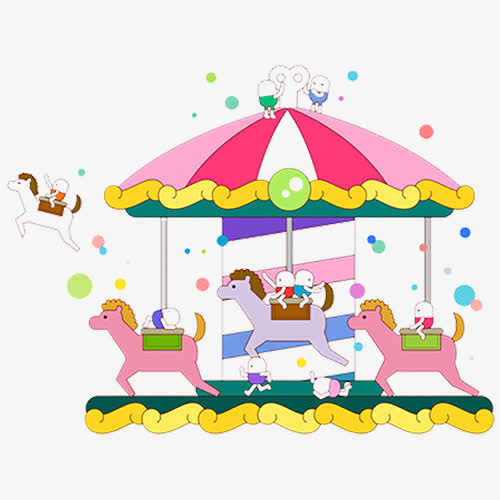 卡通旋转的木马图片