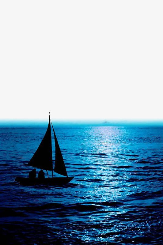 蓝色大海航行png蓝色海浪帆船png为梦想扬帆起航psd分层h5背景素材psd