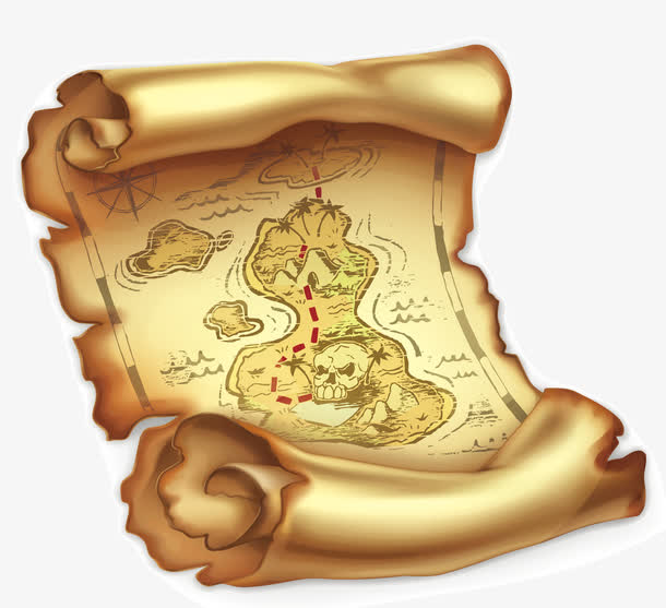 手绘矢量航海工具地图png