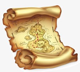 手绘矢量航海工具地图png
