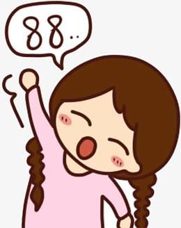 卡通小女孩上学拜拜