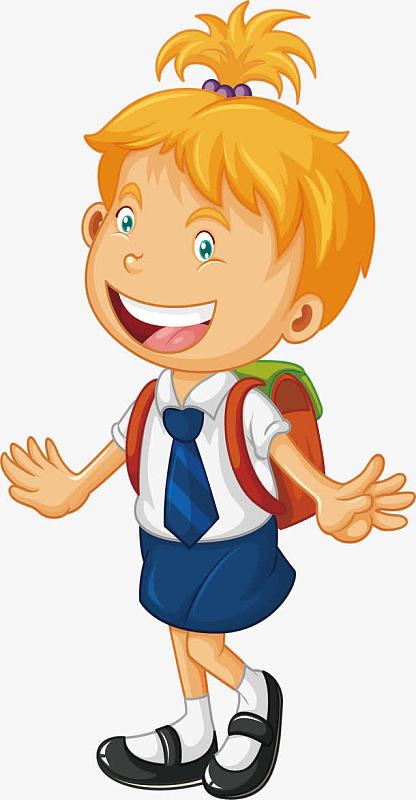 准备上学的女孩